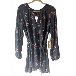 NWT Jessica Simpson Floral Long Sleeve Belted Dress
